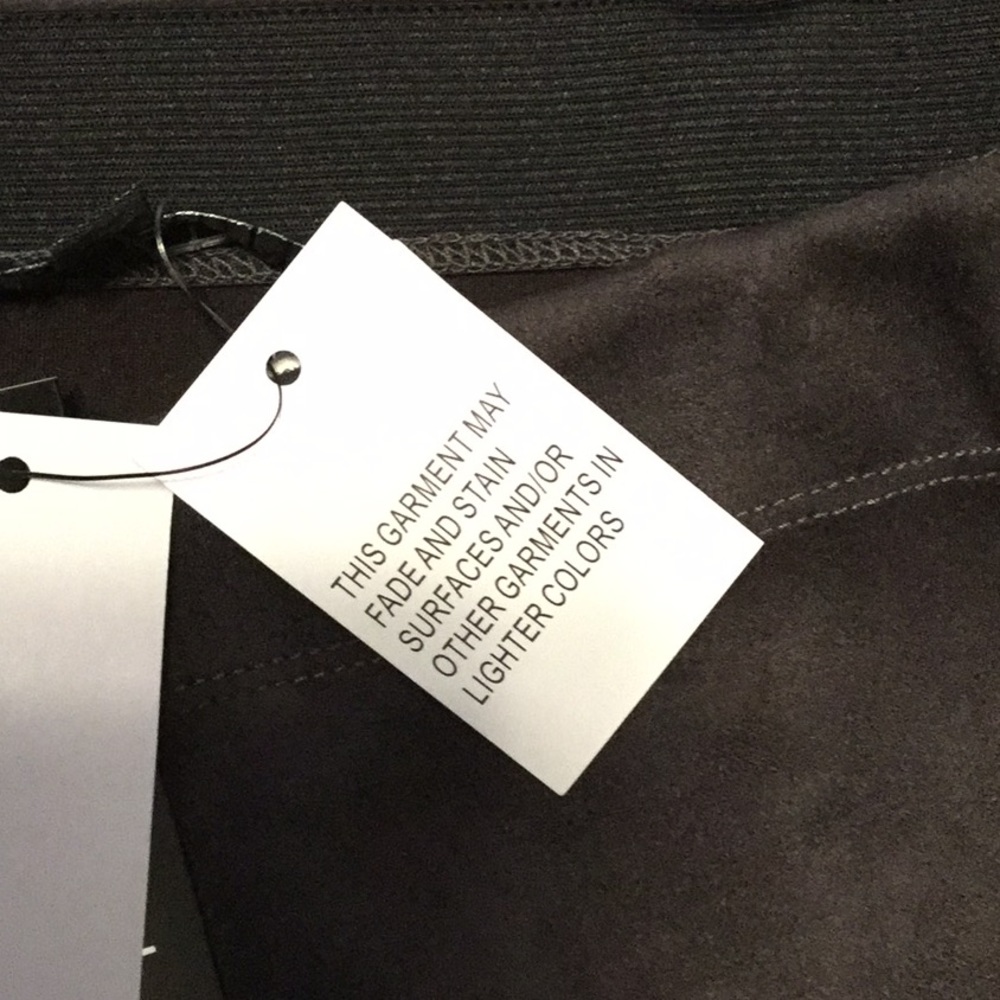 CATHERINE MALANDRINO sz Medium Pencil Skirt Faux Leather Suede Gray NWT - Picture 5 of 7